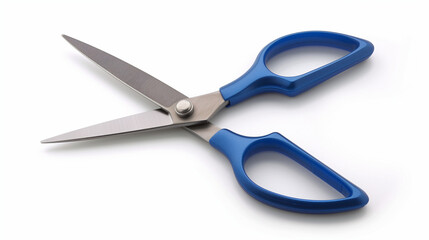 Blue Scissors on White Background