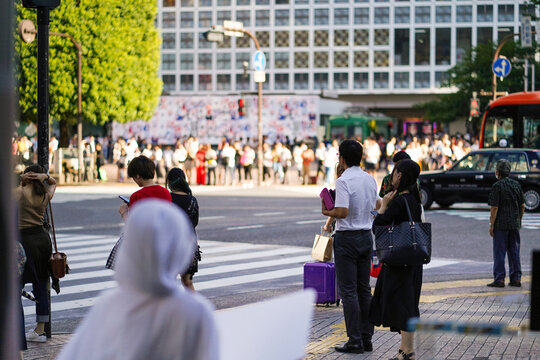 Downtown Tokyo at rush hour