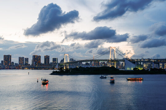 Tokyo bay at sunset