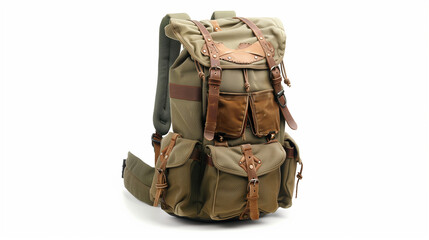 Fototapeta premium Hiking Backpack on White Surface