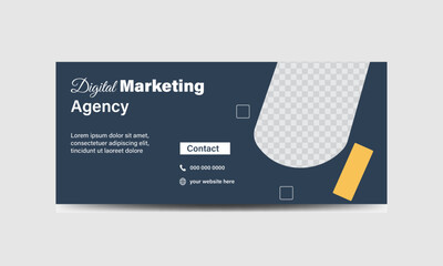Digital marketing agency and corporate  facebook cover template
