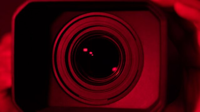 Professional Studio Video Camera Panning And Zooming Video Camcorder Lens