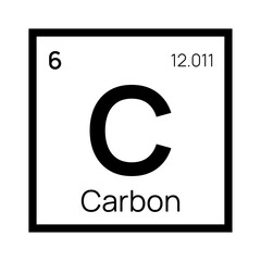 Carbon chemical element of the periodic table. Vector isolated symbol C
