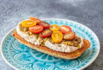 Burrata tomato bruschetta