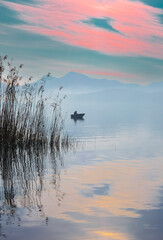 sunset on the lake