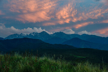 sunset in the mountains