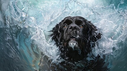 featuring water-loving dogs like Portuguese Water Dogs and Newfoundlands against a backdrop that...