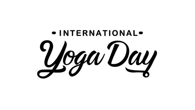 International Yoga Day Text Animation. Great for International Yoga Day Celebrations with transparent background, for banner, social media feed wallpaper stories