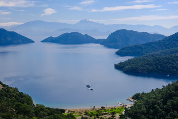 lake and mountains