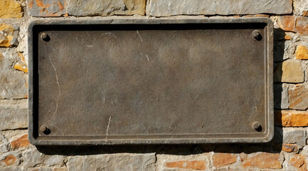 old stone sign plate