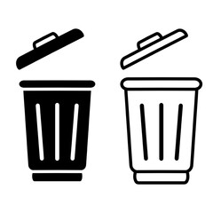 Trash can open outline vector icon. Thin line black trash can open icon, flat vector simple element illustration from editable tools and utensils concept isolated on white background