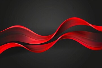 black background with red wavy line abstract modern design vector illustration