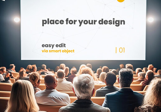 Cinema Movie Screen Projector Mockup 03 Generative Ai