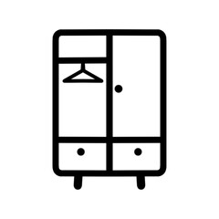 wardrobe line icon, outline vector sign, linear pictogram isolated on white. logo illustration