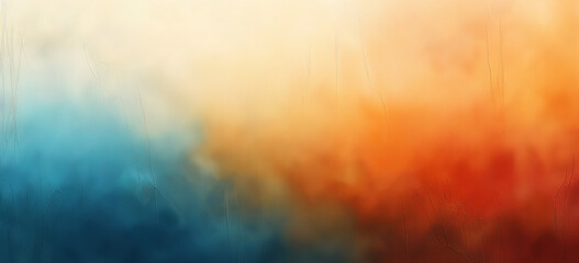 Grunge gradient texture background, Soft gradient fade, orange to blue spectrum, grain effect, abstract