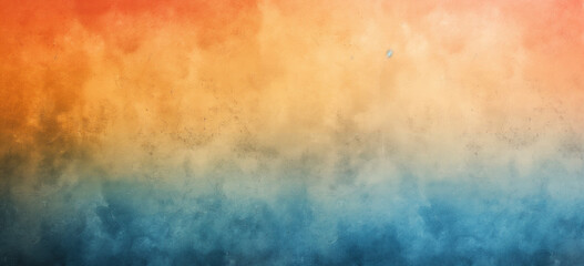 Grunge gradient texture background, Soft gradient fade, orange to blue spectrum, grain effect, abstract