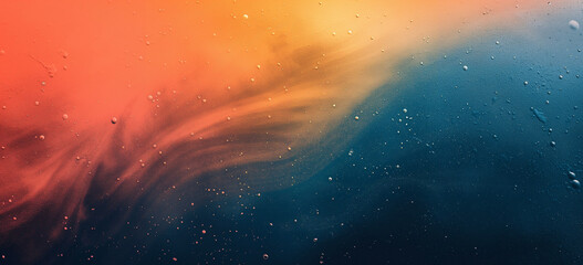 Gradient with noise overlay, transitioning from orange to dark blue, abstract background of space