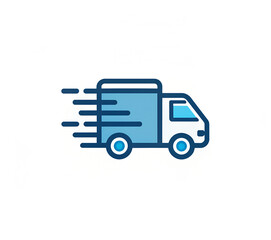 Logo for delivery company, truck blue colors