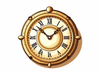 Fototapeta premium Clock illustration isolated on white background