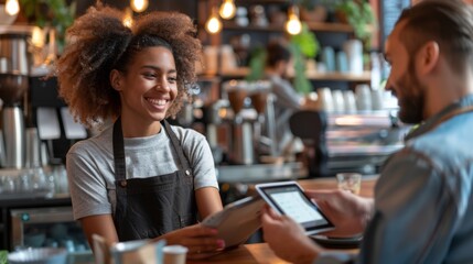 Friendly Waitress Taking Order