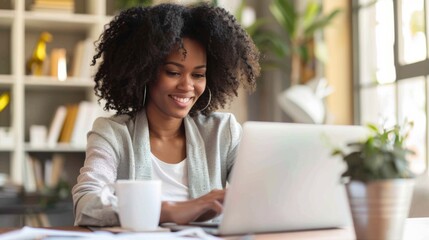 Woman Engaged in Remote Work