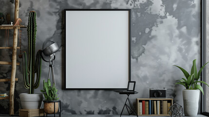 Picture Frame Beside Bookshelf in Living Room