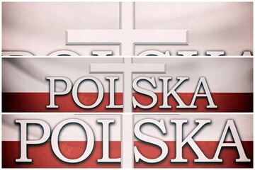 polska polen flagge mit kreuz