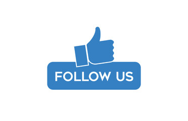Blue "Follow Us" Button with Thumbs Up