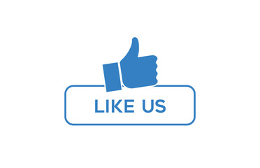 Blue "Like Us" Button with Thumbs Up