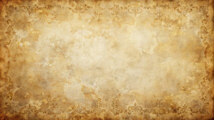 Fototapeta premium Color beige antique elegant center shabby faded white spatter ink stains vintage stressed background parchment paper brown old texture grunge.