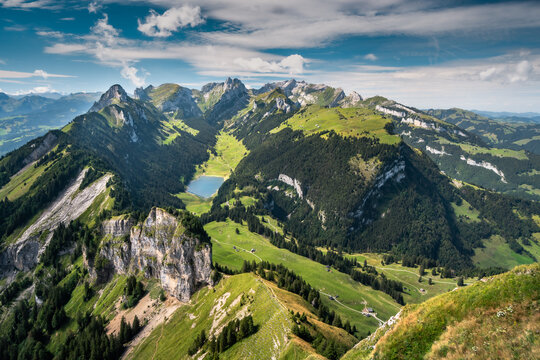 View over Appenzeller Alps from Hoher Kasten