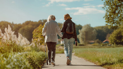 Obraz premium Couple Walking Down Road