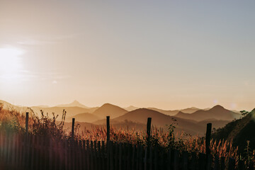 sunset in the mountains