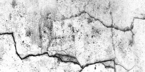 Obraz premium Black and white old concrete wall texture grunge overlay with cracks and scratches decorative vintage vector background.