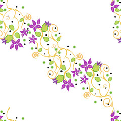Seamless cute floral vector pattern