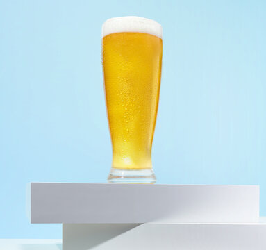 Cold Glass of Pilsner Beer 