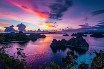 breathtaking sunset in raja ampat papua indonesia tropical paradise landscape