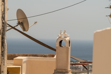 Dish antenna on the roof
