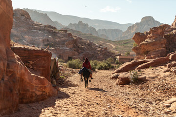 Boy on Donkey in Jordan