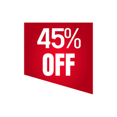 Red sale sticker 45% discount animation, Discount label Sale 45% 