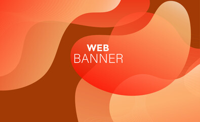 illustration of a pink background, Orange banner