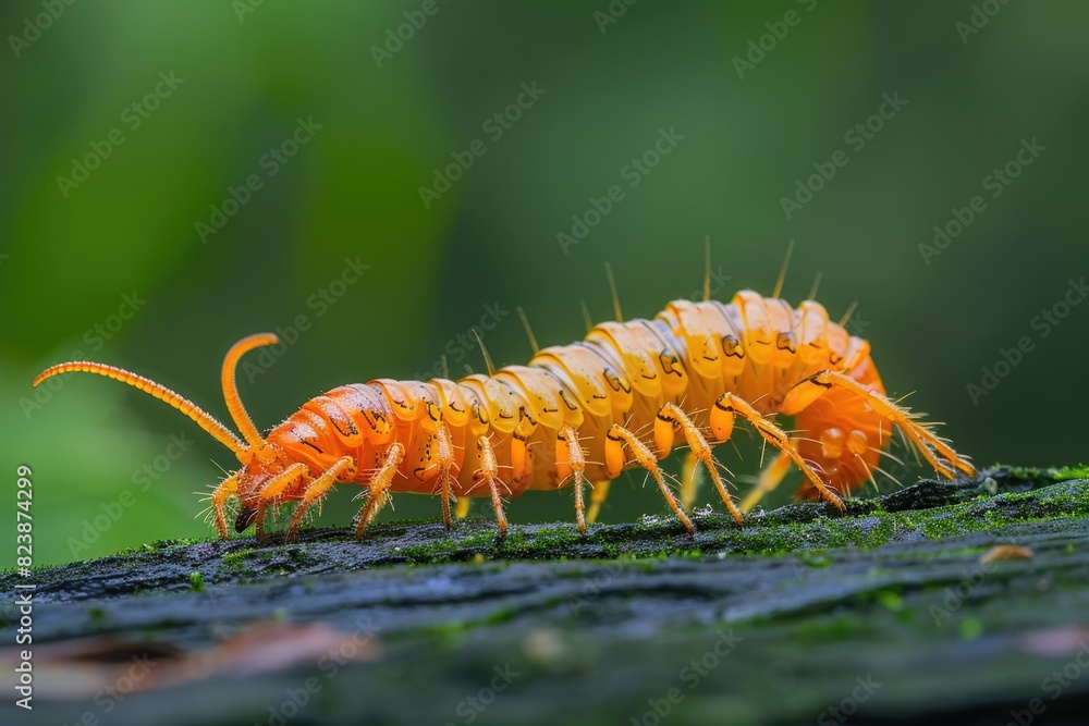 Poster Close up of a bug on a tree branch. Perfect for nature and wildlife themes