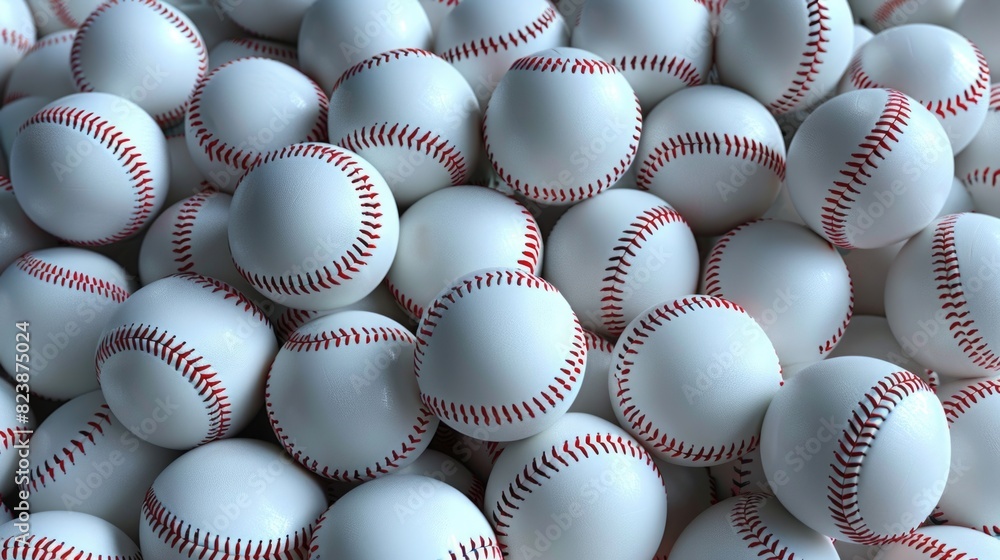 Poster A large pile of baseballs ready for a game. Great for sports-related projects