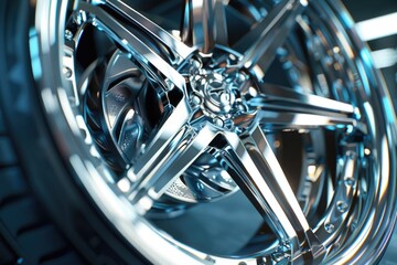 Obraz premium Detailed close up of a car wheel. Perfect for automotive industry use