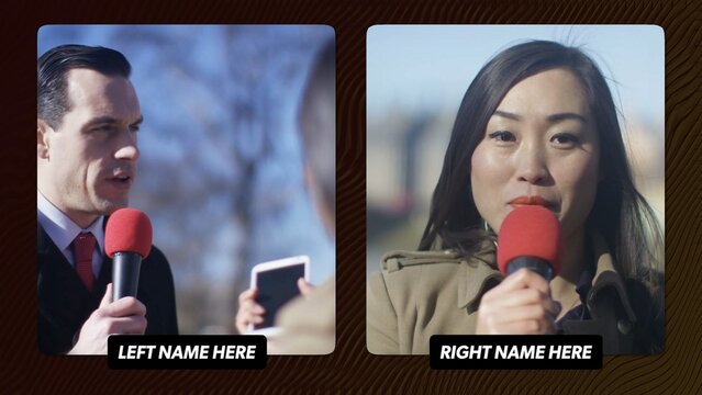 Interview News Reporter Live Television Screens