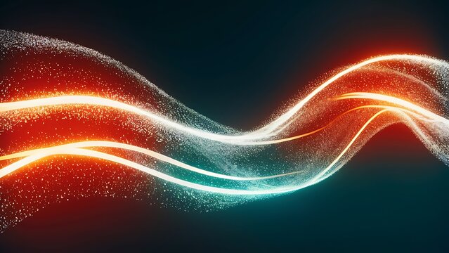  dynamic particle stream: luminous flow against dark backdrop