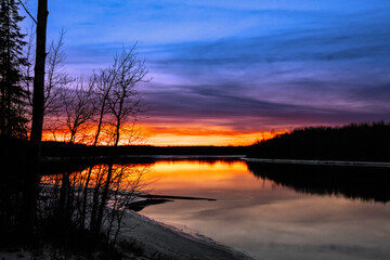 sunset on the river