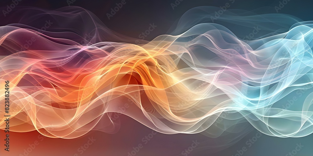 Poster creating futuristic digital art with abstract flow wave effect for ideal backgrounds. concept digita