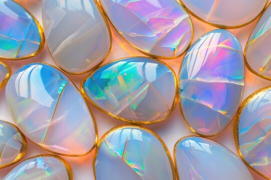 A close up of a bunch of white opalite crystal. Can be used for crystal healing websites