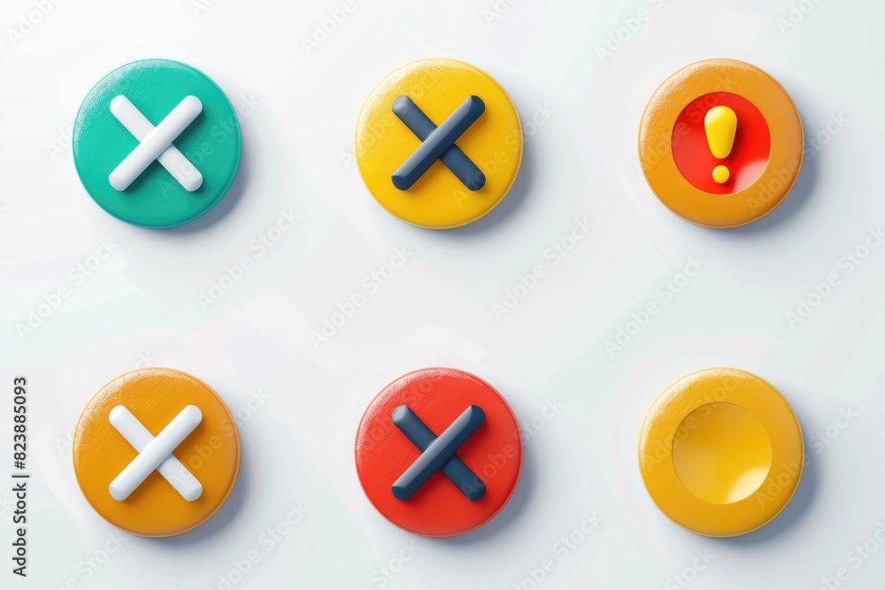 Poster Assortment of buttons in different shapes and sizes. Ideal for craft projects or fashion design